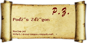 Poós Zágon névjegykártya